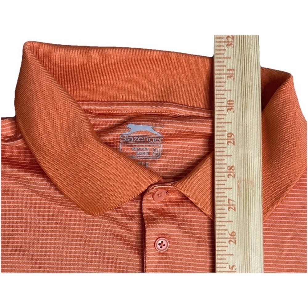 Slazenger Men's Golf Orange white Stripe Polo 2X-Large Short Sleeve(359) - Picture 2 of 6